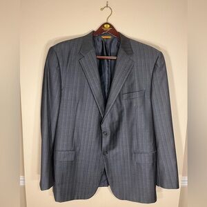 Hickey Freeman Charcoal Pinstripe Suit Jacket